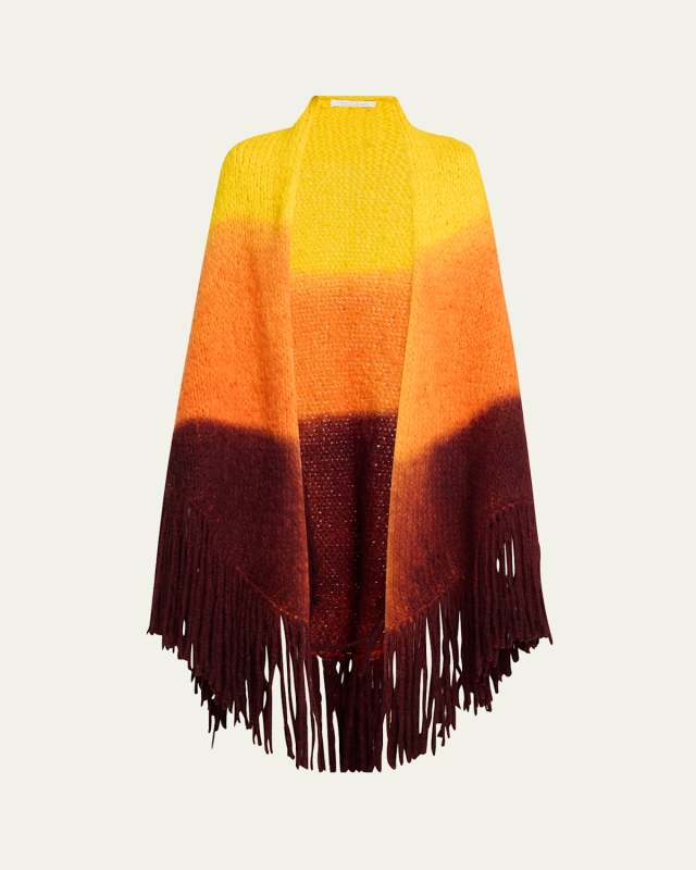 Lauren Dip-Dye Fringe Cashmere Wrap